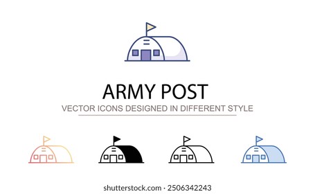 Diseño del icono del poste del ejército con el fondo blanco