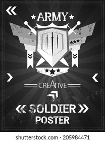 Army poster retro blackboard design
