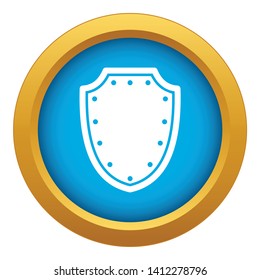 Army protective shield icon blue vector isolated on white background for any design