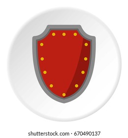 Army protective shield icon in flat circle isolated vector illustration for web