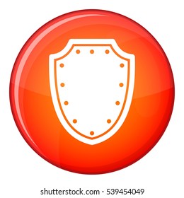 Army protective shield icon in red circle isolated on white background vector illustration
