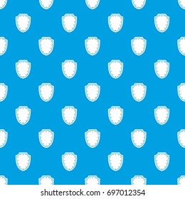 Army protective shield pattern repeat seamless in blue color for any design. Vector geometric illustration