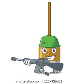 Army rake character cartoon style