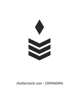 Army rank emblem icon vector