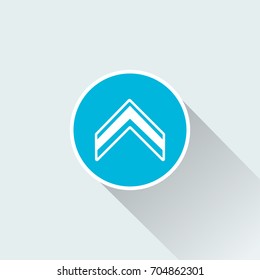 army rank icon with long shadow