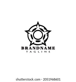 army rank star logo cartoon icon design template black modern isolated vector cute