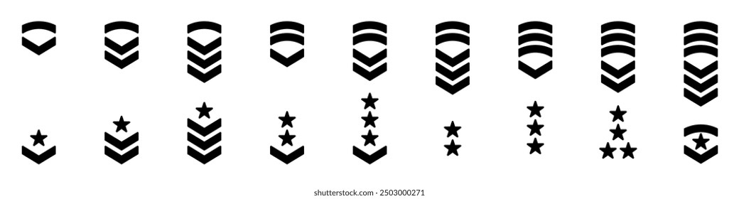 Army ranking set. Military rank icon.