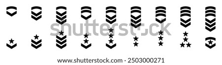 Army ranking set. Military rank icon.