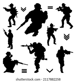 Army ready for combat, gun war, world peace, vector illustration