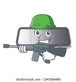 Army rear view mirror isolated with mascot