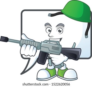 Army rectangle bubble icon cartoon with mascot