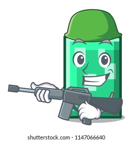 Army rectangle character cartoon style