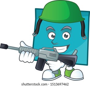 Army rectangle sticker paper cartoon for work.