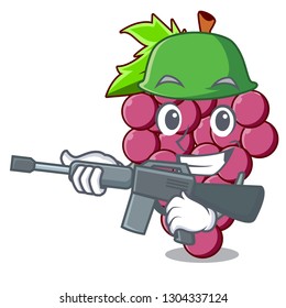 Army red grapes fruit in cartoon shape