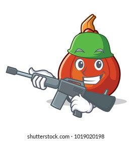 Army red kuri squash character cartoon