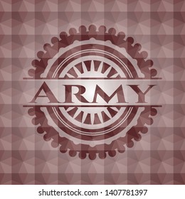 Army red polygonal badge. Seamless.
