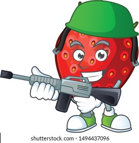 Army red strawberry for design character mascot