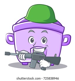 Army rice cooker character cartoon