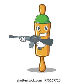 Army rolling pin character cartoon