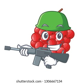 Army rowan berries fruit on cartoon wood