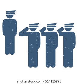 Army rubber seal stamp watermark. Icon vector symbol with grunge design and unclean texture. Scratched blue ink sticker on a white background.