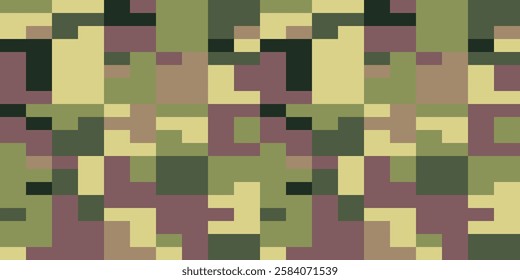 Army Seamless Camouflage, Modern Print Pattern That Was Used as the Default Camouflage Pattern Issued. Military Camouflage Uniform