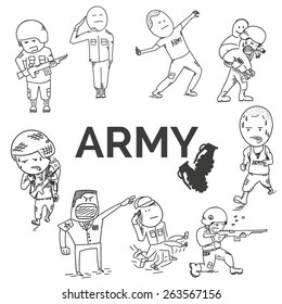 Army Set. EPS10 Vector Illustration