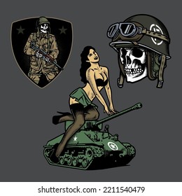 El ejército. Ideal para imprimir en camisetas, pegatinas y más.