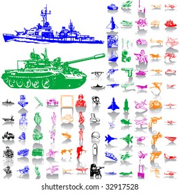 Army set. Part 1. Isolated groups and layers. Global colors.