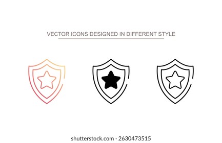 Army Shield icon design with white background stock illustration