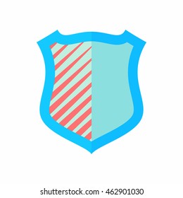 Army shield icon in flat style isolated on white background. War symbol