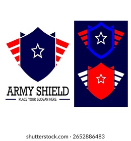 Army Shield Vector Template Logo High Stock Vector