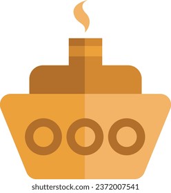 Barco del ejército, ilustración o icono, vector sobre fondo blanco.