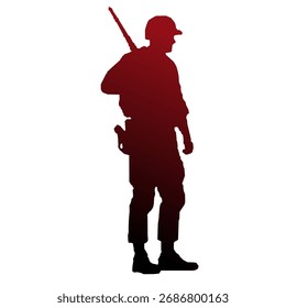 Army Silhouette Gradient Vector Illustration