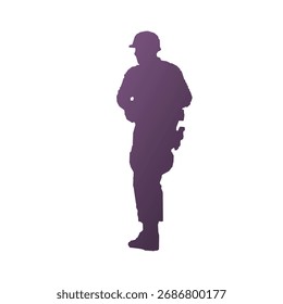 Ilustración vectorial de degradado de silueta del ejército