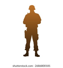 Army Silhouette Gradient Vector Illustration