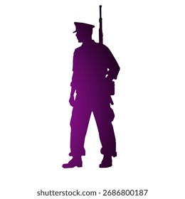 Army Silhouette Gradient Vector Illustration