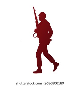 Army Silhouette Gradient Vector Illustration