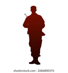 Army Silhouette Gradient Vector Illustration