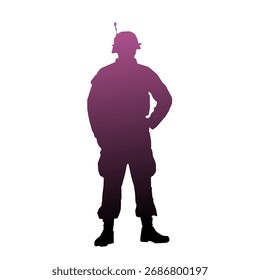 Army Silhouette Gradient Vector Illustration