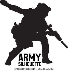 Army Silhouette Vektor mit Hund 