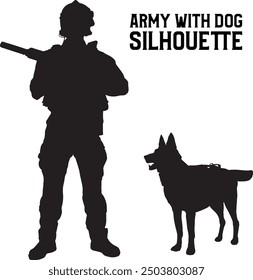 Army Silhouette Vektor mit Hund 