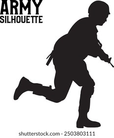 Army Silhouette Vector With Dog 