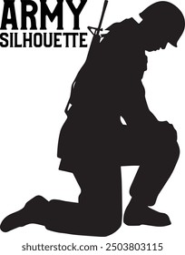 Army Silhouette Vector With Dog 