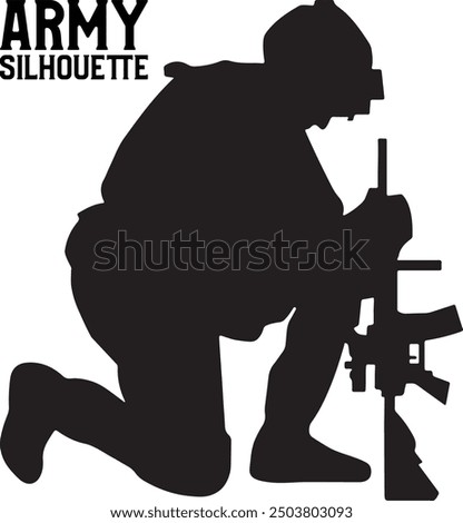 Army Silhouette Vector With Dog 