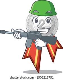 Army silver medal with the shape cartoon
