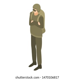 Army skydiver icon. Isometric of army skydiver vector icon for web design isolated on white background