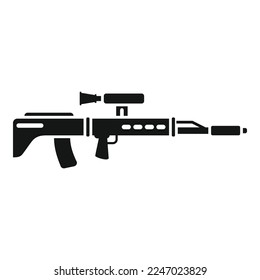 Army sniper icon simple vector. Rifle gun. Military scope