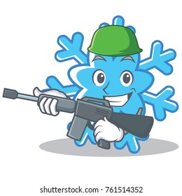 Army snowflake character cartoon style