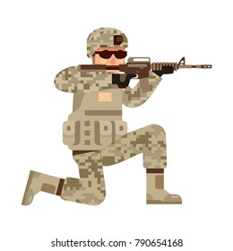 army soldier with assault ...le vector illustration